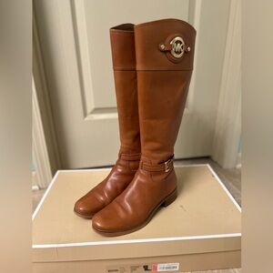 Michael Kors Tan Leather Riding Boots